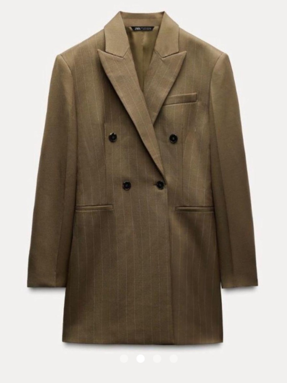 ZARA WOOL BLEND PINSTRIPE BLAZER - Picture 3 of 4